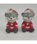 Two (2) Vintage Ceramic Hand Painted Santa Claus Animal Figurine/Ornamen... - $9.00