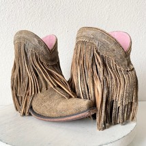 NEW Junk Gypsy Lane SPITFIRE Cowboy Ankle Boots 5 Brown Leather Fringe B... - $183.15