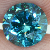 Round Shape Diamond Fancy Blue Color Loose 0.71 Carat SI1 Natural Enhanced 5.60M - £578.04 GBP