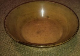 Antique 10.5 Inch Light Brown Kitchen Bowl Makers Marked Milk Mixing Cooking - £395.41 GBP