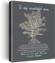 Mothers Day Gifts for Mom Women Her -Hangable Canvas Poem Prints Framed Poster W - £28.63 GBP