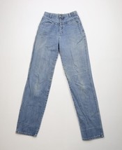 Vintage 90s Streetwear Womens 11 Distressed Striped Straight Leg Denim J... - $34.60