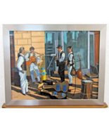 Original Robert Samick &quot;Streetside Musicians NYC&quot; Oil Painting Signed - $791.01