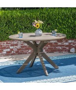 Stanford Acacia Wood Dining Table, Gray X-Base - $509.16 CAD