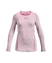 Under Armour Big Girls ColdGear Long Sleeve Crew Top Color Cool Pink Col... - £27.63 GBP