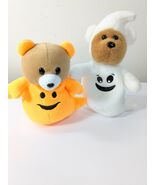 Ty Halloween Beanie bear set 2 Grizzly pumpkin &amp; Sheetsies ghost mini pl... - $23.00