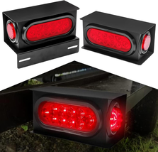 LIMICAR Trailer Lights Welded Mount Steel Boxes Housing Kit W/6 Inch LED Oval Ta - $59.38