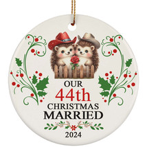 Our 44th Years Christmas Married Ornament Gift 44 Anniversary &amp; Hedgehog Couple - $14.80