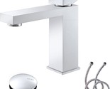Single Handle Bathroom Sink Faucet With Pop Up Drain And Water Supply Li... - £68.11 GBP