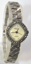 Vtg. BADAVICI Marcasite nickel silver panels bracelet watch UNIQUE runs GUARANTE - £50.95 GBP