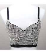 Burning Man Rave Festival Rhinestones Clubwear Party Black Bustier Corse... - $48.00
