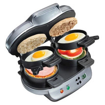 Hamilton Beach 2-in-1 Removable Plates 1200W Double Breakfast Sandwich Maker - $35.52