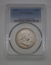 1950 50C Franklin Mezzo Dollaro Prova Selezionato Da PCGS Come PR66! Splendido - £666.39 GBP