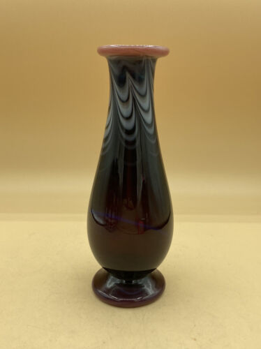 Alder House Oregon Buzz Williams Art Glass 8” Vase Red Signed 1980 Hand ... - $44.54