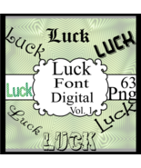 Luck Font Digital Clipart - £0.98 GBP