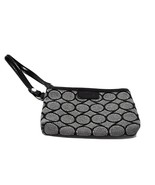 Nine West Wristlet Zipper Closer Black Silver purse Coin Party Travel - $8.59