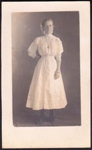 Nellie Cockrell - RPPC Photo Postcard 14 Year Old Girl in Graduation Dress - £13.77 GBP