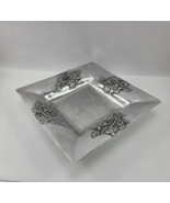 Large Metal Hand Crafted Embossed Shinny SquareServing Dish - $402.66 MXN
