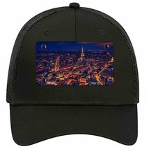Paris At Night Eiffel Tower In Center Novelty Black Mesh License Plate Hat - £23.16 GBP