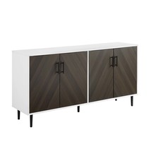 Mid-Century Modern Buffet: Ash Brown &amp; White - $5,158.38 MXN