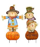Alpine Lce205a Halloween Welcome Pumpkin &amp; Scarecrow Outdoor Garden - $296.94 CAD