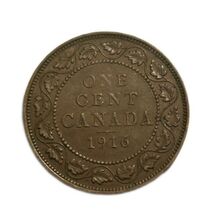 1916 Canada One Cent  George V Large Penny Coin VG - $2.16