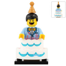 Birthday Cake Guy Collectible CMF Series 18 Lego Compatible Minifigure Blocks - £2.34 GBP