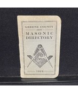 Greene Country Ohio Masonic Directory Freemasons Pocket Size Antique 1918 - $856.58 MXN