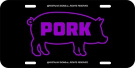 Pig Pork Hog Farmer Assorted Colors Black Aluminum Metal License Plate 1 - £7.16 GBP