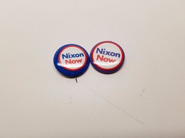 1972 NIXON NOW Official Campaign Pin Button 7/8&quot; Lot of 2 - £7.88 GBP