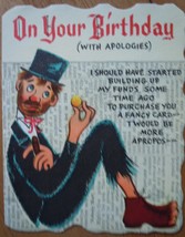 Mid Century Hallmark Bum On Your Birthday Card 1960s - £3.95 GBP