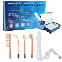 Portable Electrode High Frequency Facial Beauty Machine Electrotherapy Wand Glas - £29.38 GBP