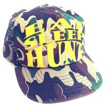 Hunters Camo Hat EAT SLEEP HUNT Snapback Mesh Sides Back Truckers Baseba... - £8.77 GBP