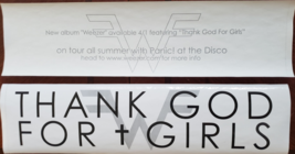Weezer - Thank God For Girls 2016 11-1/2&quot; x 3&quot;Promo Sticker, New - £7.93 GBP