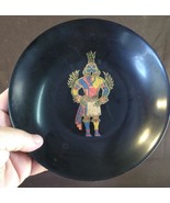 Vintage COUROC Bar Serving Tray Plate Brass Inlaid American Indian Kachi... - $42.78 CAD