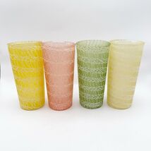 MCM 1950s Vintage Spaghetti String Bar Set 6 Tall Drinking Glasses Multi... - $917.02 MXN