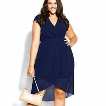 NWT CITY CHIC Wrap Swing Dress - navy Size 14 - $69.83