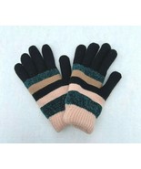 New Women Girls Winter Warm Striped Cuff Knit Gloves with Cozy lining Th... - £9.01 GBP
