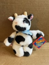 Vintage 1994 Mary Meyer Tippy Toes Moo Moo Cow Finger Puppet Plush Toy 7&quot; tags - £13.99 GBP