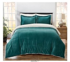 Ultra-Soft Sherpa Comforter Set Emerald Full - £52.69 GBP