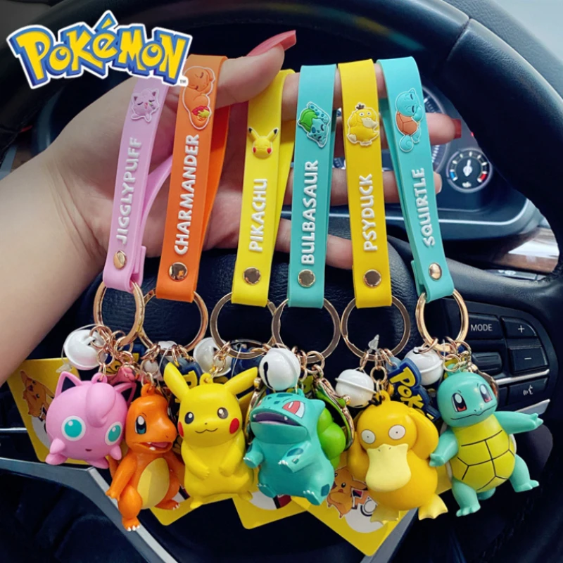 Pokemon Keychain Pikachu Squirtle Psyduck Bulbasaur Action Figure Cute ...