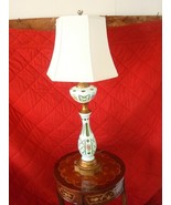 BOHEMIAN ART GLASS FLORAL PAINTED TABLE LAMP - £192.83 GBP