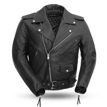Men&#39;s Biker Leather Vest Cow Special Superstar Motorcycle Jacket - $149.99+