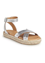 Together Italian Leather Silver Croc Flatform Sandals  UK 5  EUR 38       (F317) - $50.80