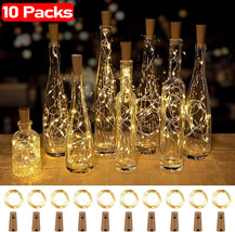 10Pcs Wine Bottle Cork Lights String Wire Battery Operated 20 Leds Party Lamp - £17.37 GBP