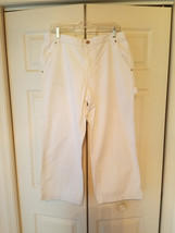 Calvin Klein Ladies Size 14 Five Pocket 100% White Cotton Jeans - $19.75