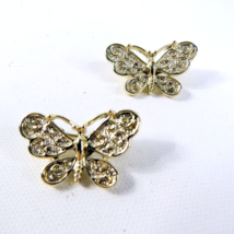 Elegant Vintage Gerrys Metallic Gold Tone Butterfly Brooch Pin 1 1/8&quot; Wide - £7.46 GBP