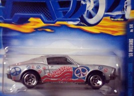 Hot Wheels Hippie Mobiles Series #1 1968 Mustang Gray Peace Signs #2001-89 1:64  - £6.91 GBP