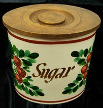 BAUER Hand Painted SUGAR CANISTER Strawberry Motif MADE IN CALIFORNIA - $29.69