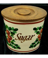 BAUER Hand Painted SUGAR CANISTER Strawberry Motif MADE IN CALIFORNIA - $546.39 MXN